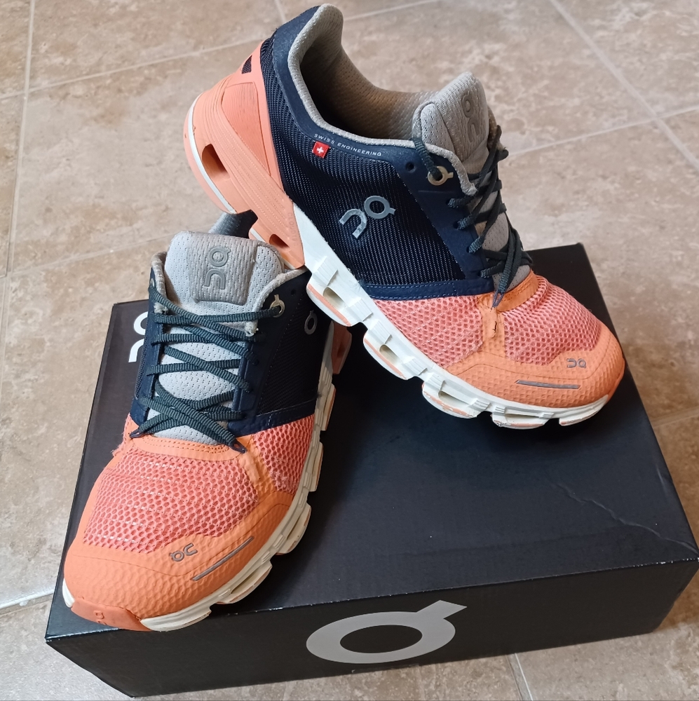 RARE On Cloudflyer Running Shoes Ink/Salmon Wo.8½ (M7)